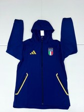 Adidas Italy Tiro Travel Full Zip Windbreaker Jacket Men's Blue Soccer JY7052 picture