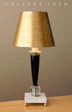 SUPERB ATOMIC MCM ROCKET TABLE LAMP 50S 60S GOLD BLACK MARBLE VTG MID CENTURY picture