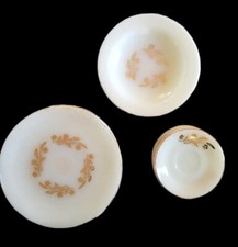 Federal Milk Glass Meadow Gold Pattern Dinner Set Serving for 6  18 pc. total picture
