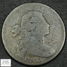 1803 Small Date, Large Fraction Draped Bust Copper Large Cent 1C picture