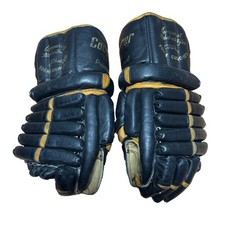 Vintage 1960’s Black Cooper Ice Hockey Gloves 18 Professional Cowhide Armourist picture