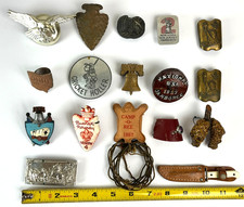 1950's BSA Neckerchief Slide lot of 18 Handmade Wood Copper National Jamboree picture