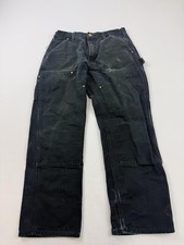 Vintage Carhartt Pants Mens 32x30 Black Relaxed Fit Double Knee Canvas USA Made picture