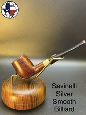 Vintage Savinelli Silver Smooth Billiard Tobacco Pipe picture