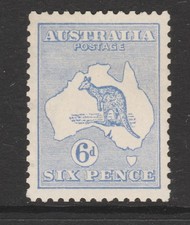 SECOND WATERMARK 6d ULTRAMARINE KANGAROO SG 26 £225  MINT PERFECTLY CENTRED RARE picture