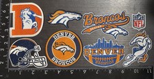 LOT OF 8 DENVER BRONCOS IRON ON EMBROIDERED PATCHES EVERYTHING IN PHOTO picture