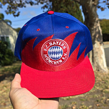 Vintage FC Bayern Munich Sharks Tooth Snapback Hat Deadstock Rare Soccer Cap picture