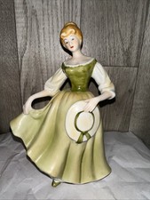 Vintage Alfretto Porcelain Bone China Lady In A Green Dress picture