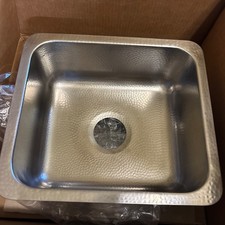 Orwell 18 Gauge 17” Hammered Stainless Steel Undermount Bar Sink Brushed Nickel picture