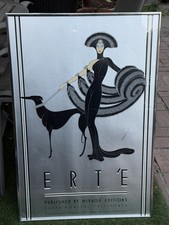 Framed Vintage ERTE Symphony in Black Mirage Editions Silver Foil Poster  1980 picture