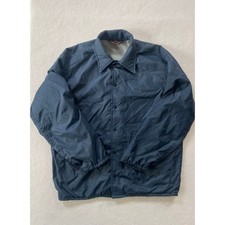 Pla-Jac Mens Large Coaches Jacket Navy Blue Vintage Dunbrooke Flannel Lined USA picture
