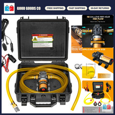 12V 75W Fuel Transfer Pump Kit, 110GPH Gas & Diesel Pump, Includes Fuel Pipe & C picture
