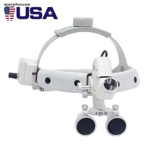 Dental 3.5X Medical Surgical Binocular Loupes Headband Magnifier LED Headlight picture