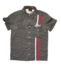 Lip Service Vintage Rare Men's Goth Rockabilly Button Up Parody Irony Shirt Sz M picture