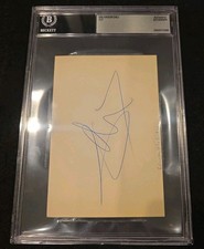 Salvador Dali Signed 4x6 Index Card Arist Autograph Beckett BAS picture