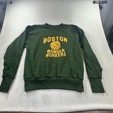 Ebbets Field Flannels Sweatshirt Mens Large Green Boston Wonder Workers USA picture