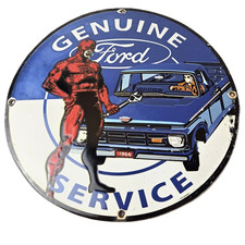 Vintage Ford Sign - Marvel Comic Dare Devil Auto Truck Porcelain Gas Pump Sign picture