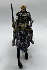 Medieval Fantasy Armored Knight King on Horseback Figure w/ Sword & Shield picture