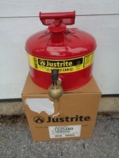 Justrite 7225140 Red, Laboratory Safety Can with 7225150 Faucet 2½ Gallon NEW picture