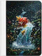 Magikarp & Gyarados Waterfa UV Color or Laser Engraved Zipper 4-9-12 Slot Binder picture