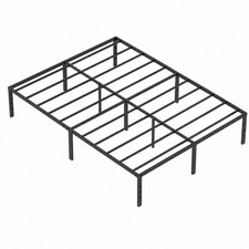 Metal Queen King Full Size Bed Frame Bedroom Sturdy Steel Slat Support Bedstead picture