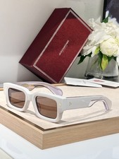 JACQUES MARIE MAGE ASCARI White Square Brown Lens Sunglasses 49-23-146  picture