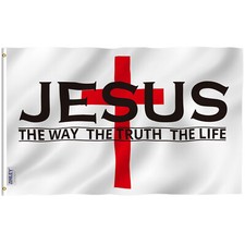 Anley  3x5 Foot Jesus The Way The Truth The Life Flag - Christian Flags  picture