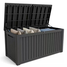 200 Gal. Resin Outdoor Deck Box, Weather-Resistant Large Storage Chest with 1000 picture