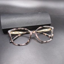 Prada VPR 02Z Pink Brown Tortoise Cat Eye Eyeglass Frames 54-17-140 Made in picture