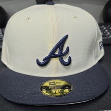New Era Atlanta Braves Chrome Collection 59Fifty Size 7 5/8 Fitted Hat picture
