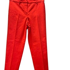 LOFT The Riviera Slim Curvy Pants Red Cotton Blend Size 6 Trousers picture