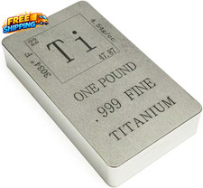 Titanium Ingot 1 Pound Periodic Table Design for Gifts 99.9% Pure Ti Bullion Bar picture