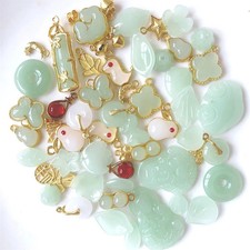 50Pcs Inlaid Alloy Imitation Jade Beads Accessories for DIY Jewelry Crafts Makin picture