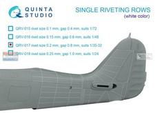 QTSQRV017 Quinta Studio 3D Decal - 1:35-1:32 Single Riveting Rows (white) picture