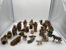 Vintage Dolfi Hand Painted Nativity Set of 20 Pieces in Original Boxes picture