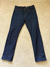 New Gustin Raw Selvedge Denim Jeans Men's 34 Tailored 36x32.5 Made in USA Indigo picture