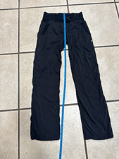 lululemon athletica Women’s Black Track Pants Drawstring Pockets Nylon 4 picture