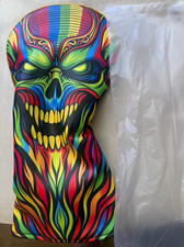 Multicolor Swirl Psychedelic Skull Pattern Golf driver Headcover picture