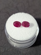 2.28 ctw Natural Red Ruby Matched Pair 7x5mm Calibrated Oval Faceted Gemstones picture