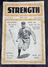 RARE Vintage May 1921 Detroit Tigers Ty Cobb on Cover Strength Magazine Milo picture
