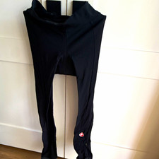 Castelli Men's Black Bib Cycling Tights M Padded Chamois Ankle Zippers picture