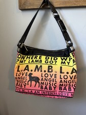 Vintage LAMB Gwen Stefani Ombre Hobo Bag Where Did My Lamb Go Y2K Canvas Pink picture