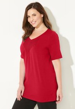 Catherines Women's Plus Size Suprema Pintuck Tee picture
