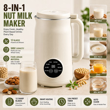 8 In 1 Automatic Nut Milk Maker With 12 Blades 50oz Almond Soy Milk Machine US picture