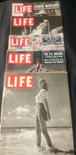 Vintage Life Magazines Years: 1946, 1947, 1954, 1956, and 1972 picture