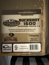 Men's Drake Waterfowl Buckshot Eqwader 1600 Neoprene 3.0 Waders Size 9 NEW picture