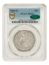 1860-O 50C PCGS/CAC MS61 - Liberty Seated Half Dollar picture