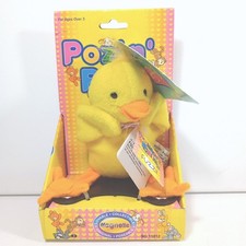 Vintage 1998 Kuddle Kamp Pozin Pals Fuzzy Duck Plush New Yellow Magnetic Toy picture