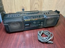 VTG Sharp WQ-T282 Twin Mechanism Cassette Boombox Radio WORKS needs Speaker Foam picture