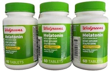 3 NEW WALGREENS MELATONIN WITH LEMON BALM 10 MG 60 TABLETS EACH SLEEP SUPPORT picture